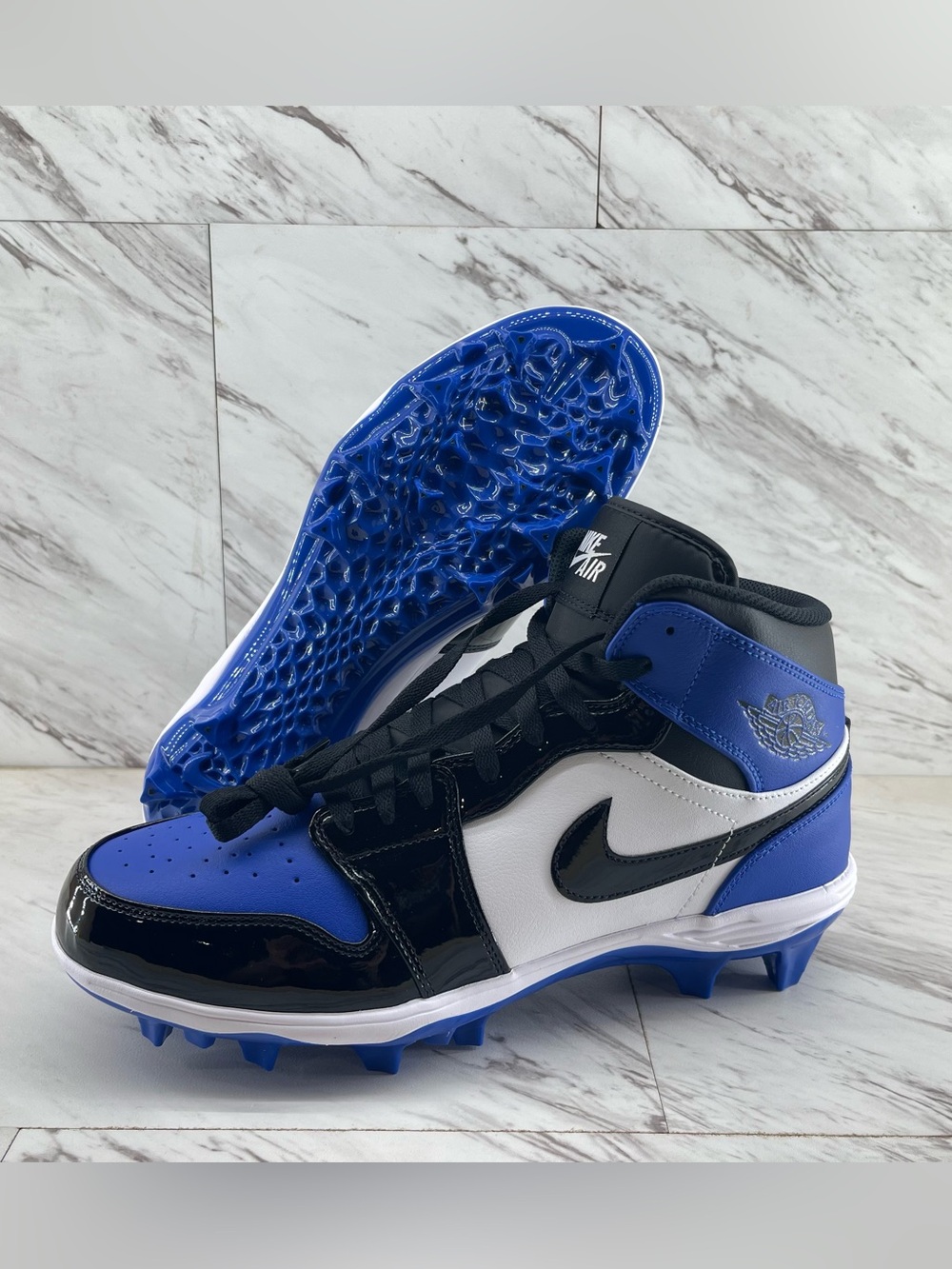 Nike Jordan 1 Retro MCS Football Cleats Game Royal Blue Black